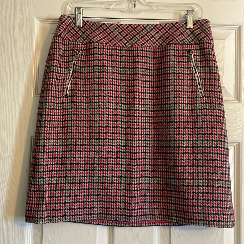 Plaid wool skirt